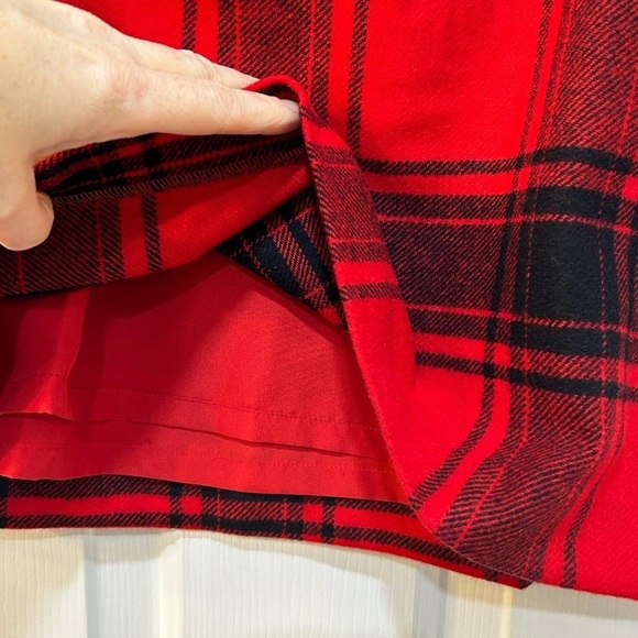 NWT Talbots Sz 8 Fireplace Plaid A-Line Wool Blend Skirt Academia Buffalo Check - Picture 4 of 8